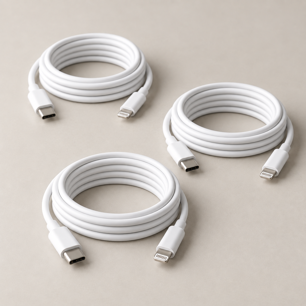 3-Pack USB-C to Lightning Cable – 3 ft