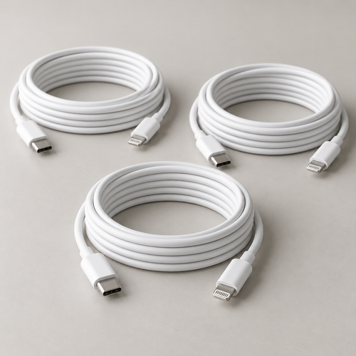 3-Pack USB-C to Lightning Cable – 6 ft